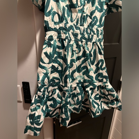 Anthropologie The Somerset Mini Dress Dark Green white short sleeve medium NEW - Picture 7 of 13